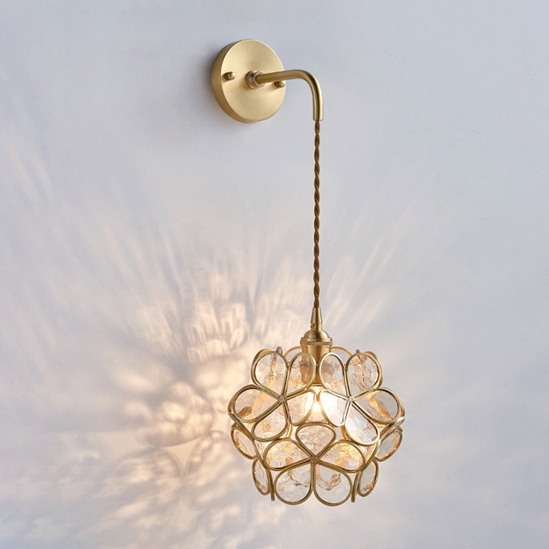 Moderner Blumenwandmontierhellglas 1 Leichte Wandmontagelampe