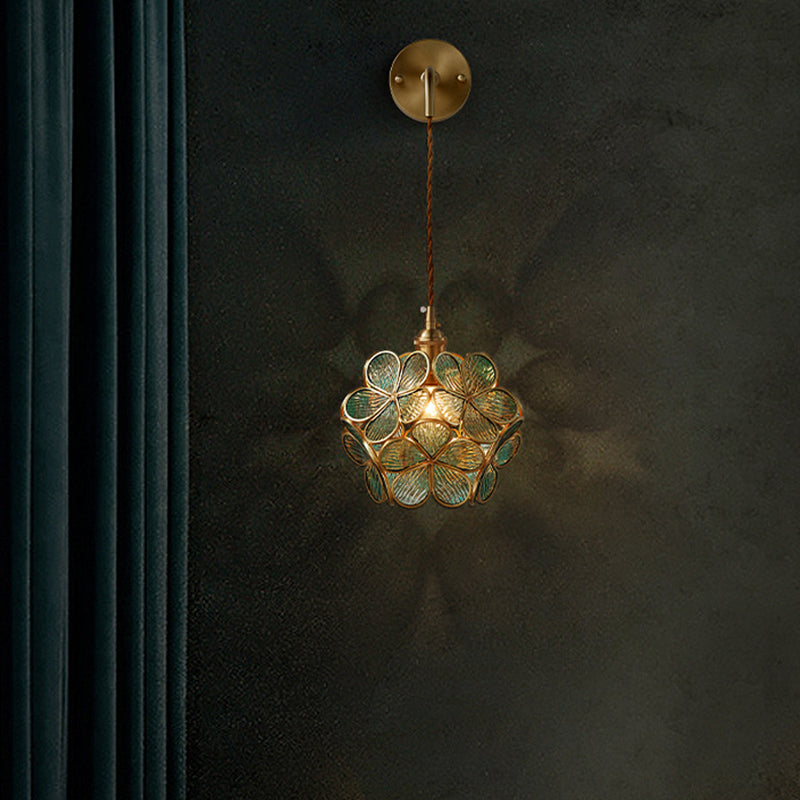 Moderner Blumenwandmontierhellglas 1 Leichte Wandmontagelampe