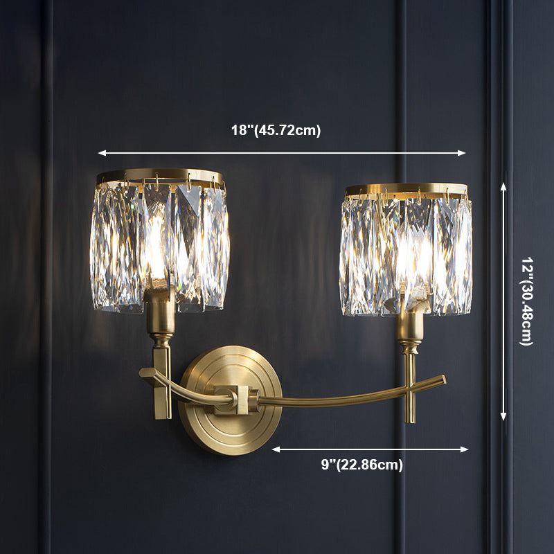 Moderne Stilzylinderwand montiertes Lichtkristall Multi -Leuchten Wandmontage Lampe
