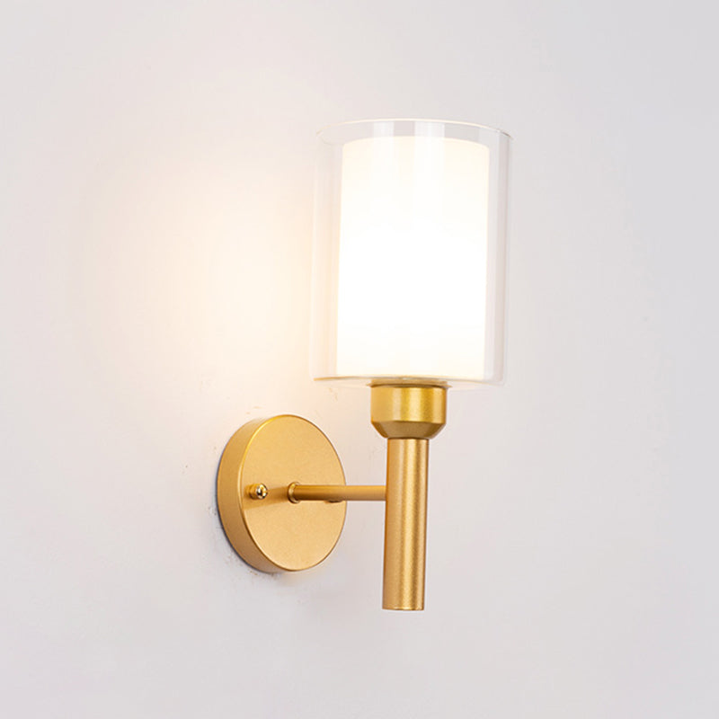 Lámpara de pared de pared de pared de cilindro de estilo moderno 1 lámpara de pared ligera montada en la pared