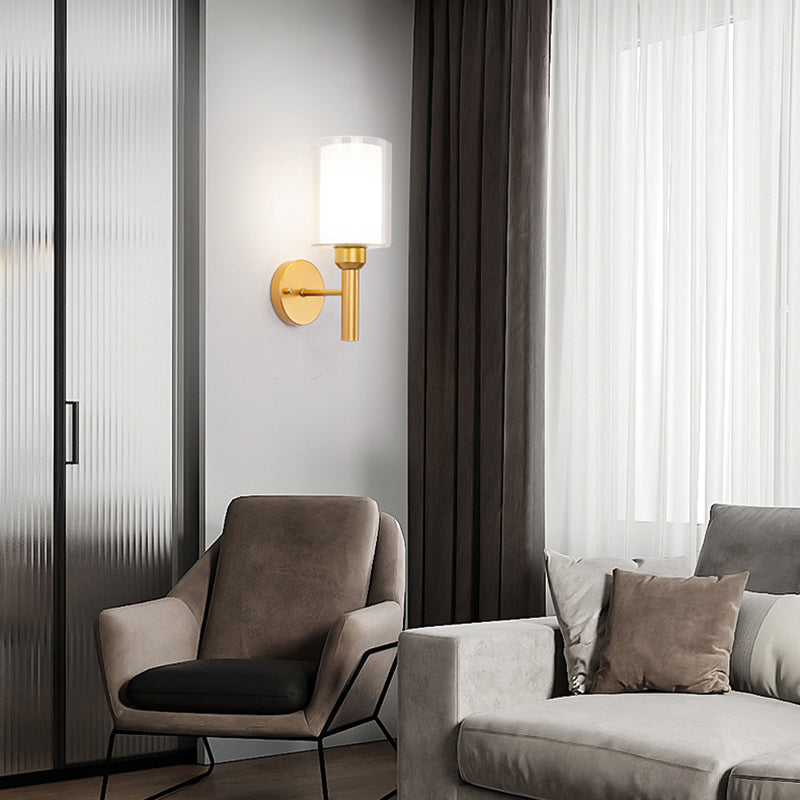 Lámpara de pared de pared de pared de cilindro de estilo moderno 1 lámpara de pared ligera montada en la pared