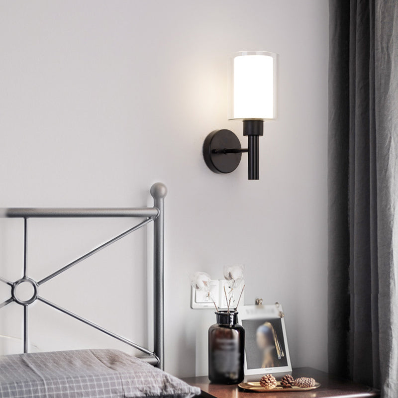 Lámpara de pared de pared de pared de cilindro de estilo moderno 1 lámpara de pared ligera montada en la pared