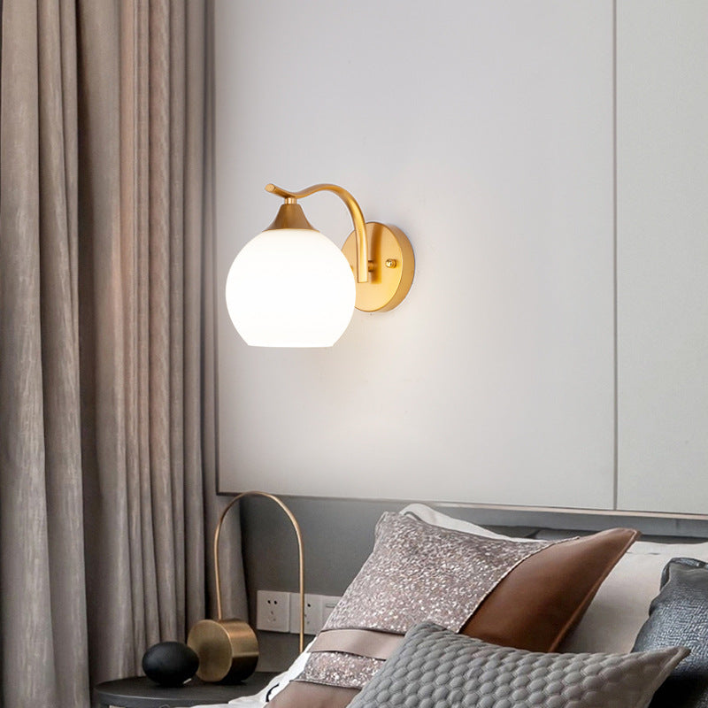 Contemporary Style Orb Wall Mounted Light Glass 1 Light Wall Mounted Lamp
