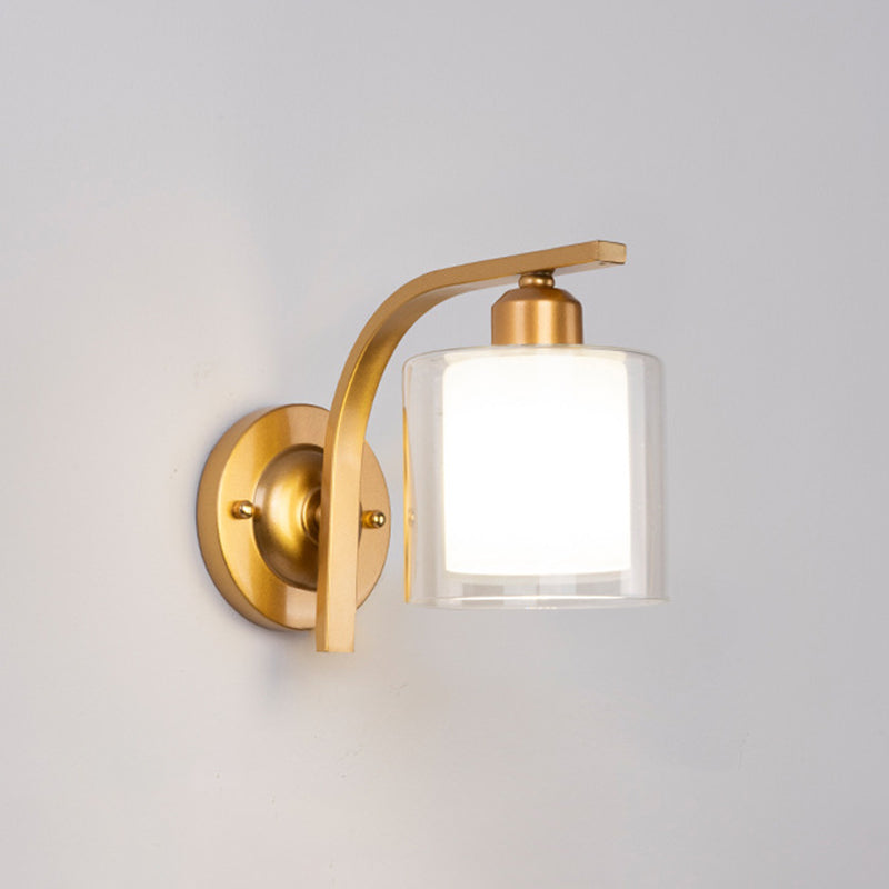 Hedendaagse stijl cilinder wand gemonteerd lichtglas 1 licht wandlamp barmonus