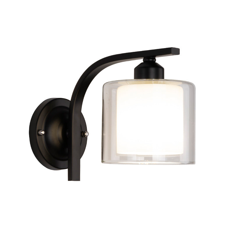 Hedendaagse stijl cilinder wand gemonteerd lichtglas 1 licht wandlamp barmonus