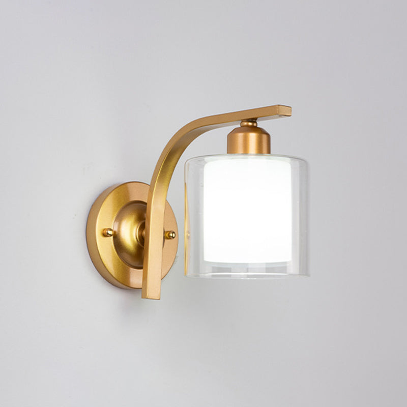 Hedendaagse stijl cilinder wand gemonteerd lichtglas 1 licht wandlamp barmonus
