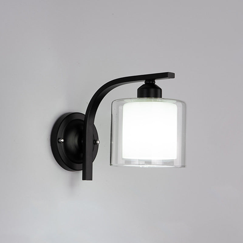 Hedendaagse stijl cilinder wand gemonteerd lichtglas 1 licht wandlamp barmonus