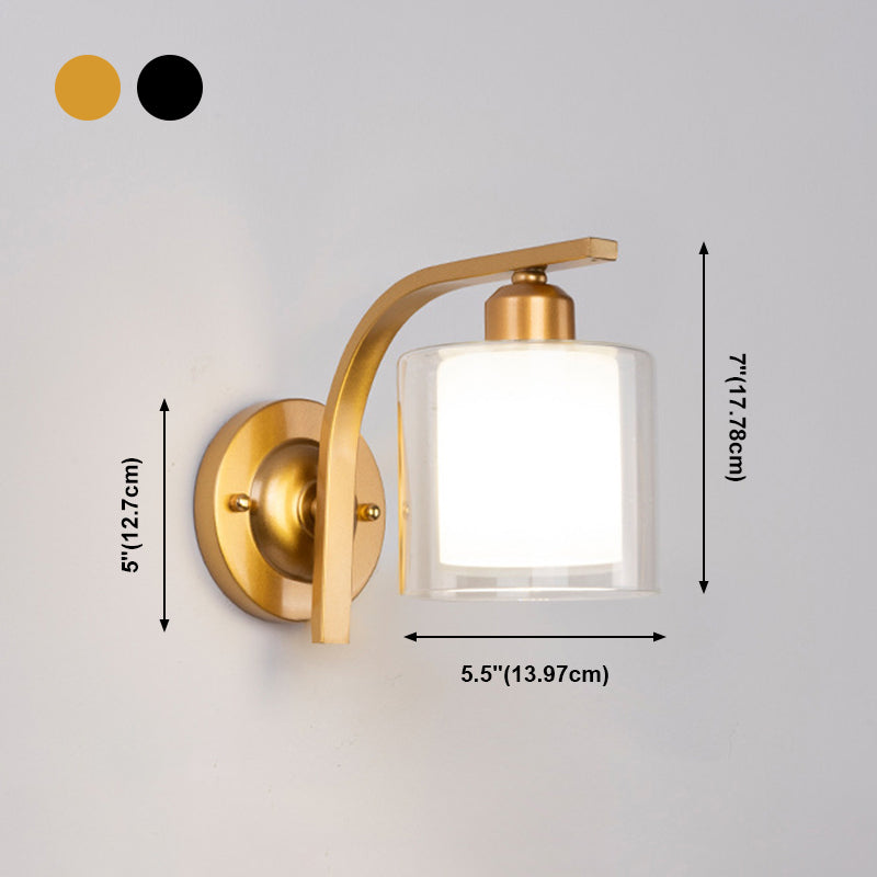 Hedendaagse stijl cilinder wand gemonteerd lichtglas 1 licht wandlamp barmonus