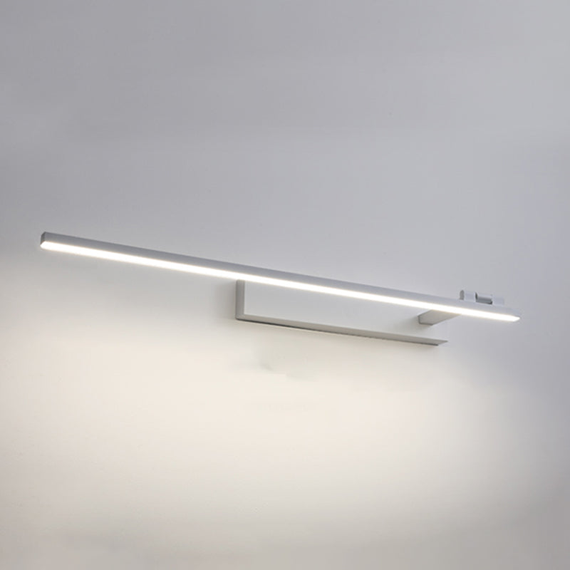 Metal Linear Shade Wall Lighting Modern Style Mirror 1 Light Wall Mounted Light Fixture