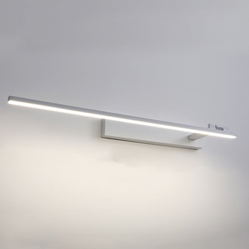 Metal Linear Shade Wall Lighting Modern Style Mirror 1 Light Wall Mounted Light Fixture