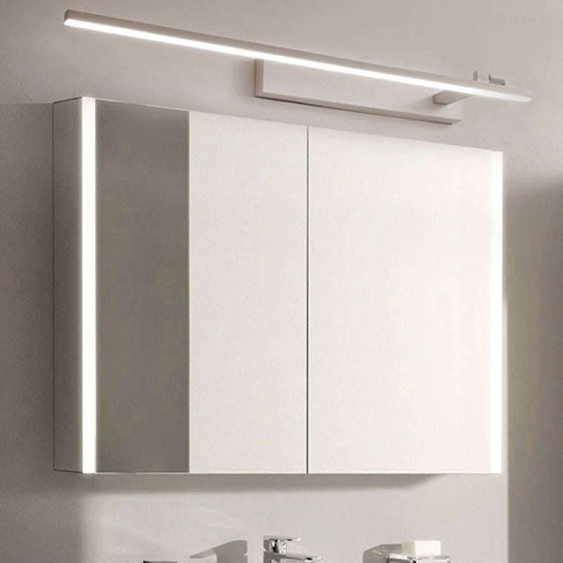 Metal Linear Shade Wall Lighting Modern Style Mirror 1 Light Wall Mounted Light Fixture
