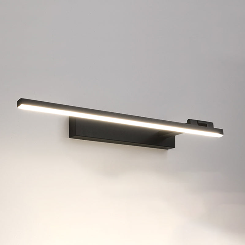 Metal Linear Shade Wall Lighting Modern Style Mirror 1 Light Wall Mounted Light Fixture