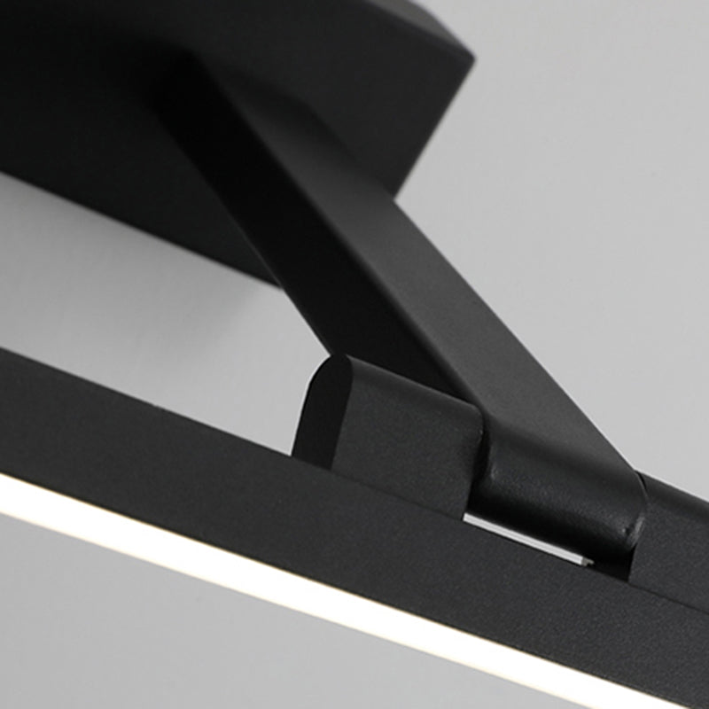 Metal Linear Shade Wall Lighting Modern Style Mirror 1 Light Wall Mounted Light Fixture