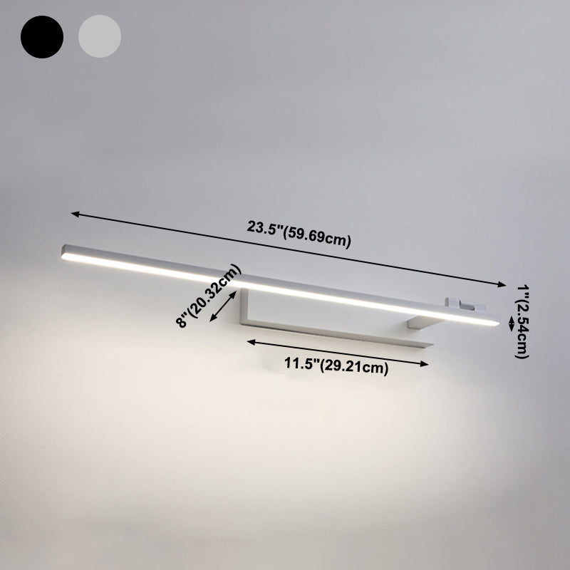 Metal Linear Shade Wall Lighting Modern Style Mirror 1 Light Wall Mounted Light Fixture