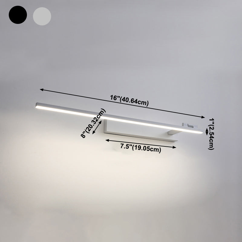 Metal Linear Shade Wall Lighting Modern Style Mirror 1 Light Wall Mounted Light Fixture