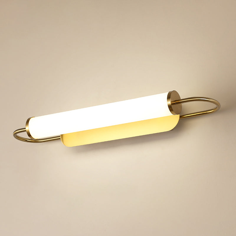 Iluminación de pared de medio cilindro de metal Mirror moderno 1 Luz de pared de luz Luz de luz en latón