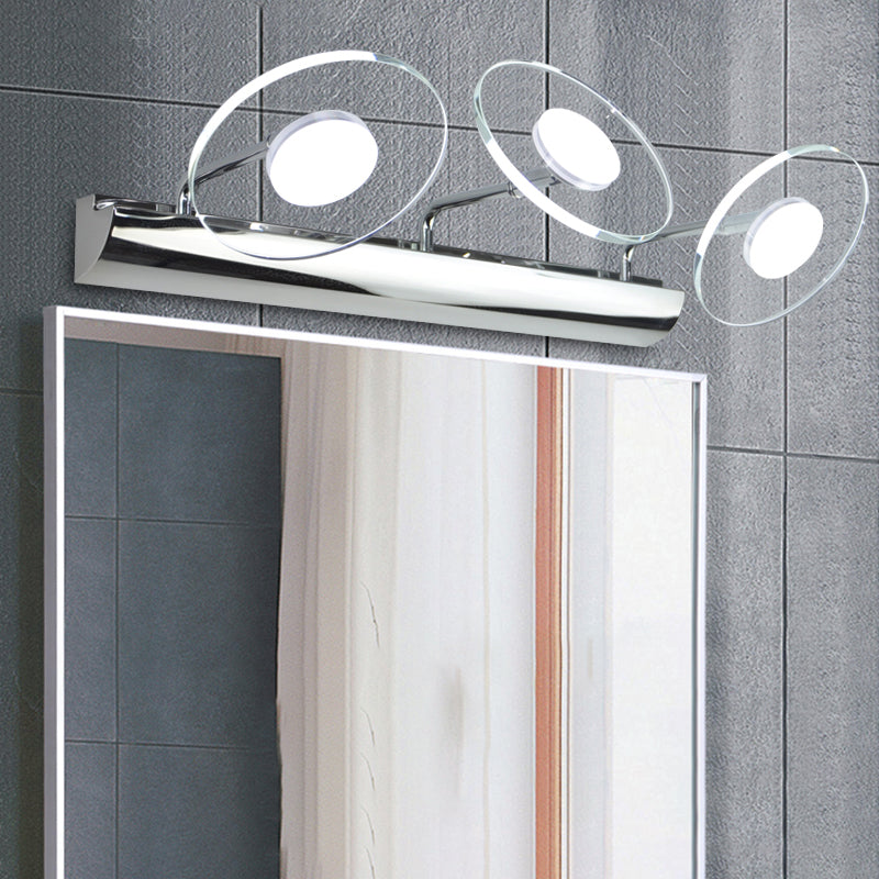 Modern Style Round LED Wall Lamps Clear Crystal Multi-Light Mirror Wall Lighting Ideas