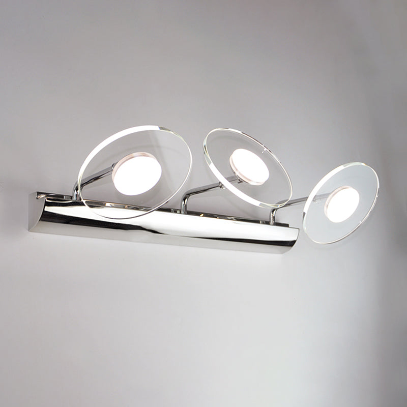 Modern Style Round LED Wall Lamps Clear Crystal Multi-Light Mirror Wall Lighting Ideas
