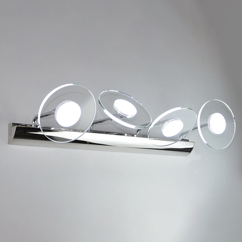 Modern Style Round LED Wall Lamps Clear Crystal Multi-Light Mirror Wall Lighting Ideas