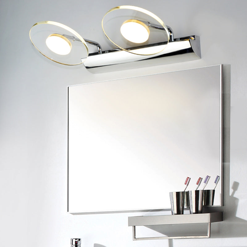 Modern Style Round LED Wall Lamps Clear Crystal Multi-Light Mirror Wall Lighting Ideas