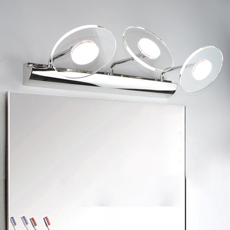 Modern Style Round LED Wall Lamps Clear Crystal Multi-Light Mirror Wall Lighting Ideas