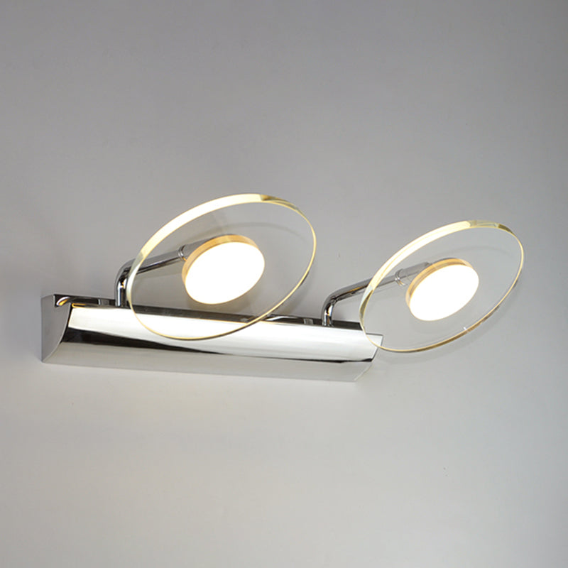 Modern Style Round LED Wall Lamps Clear Crystal Multi-Light Mirror Wall Lighting Ideas
