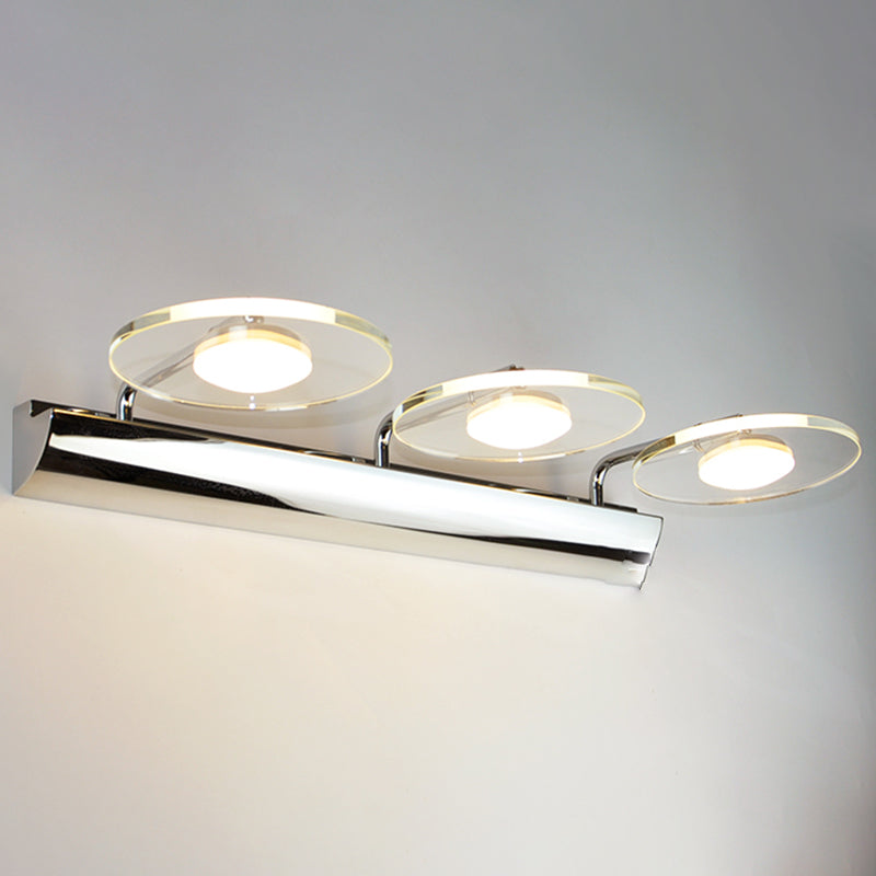 Modern Style Round LED Wall Lamps Clear Crystal Multi-Light Mirror Wall Lighting Ideas