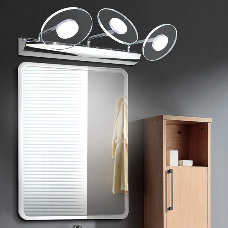 Modern Style Round LED Wall Lamps Clear Crystal Multi-Light Mirror Wall Lighting Ideas