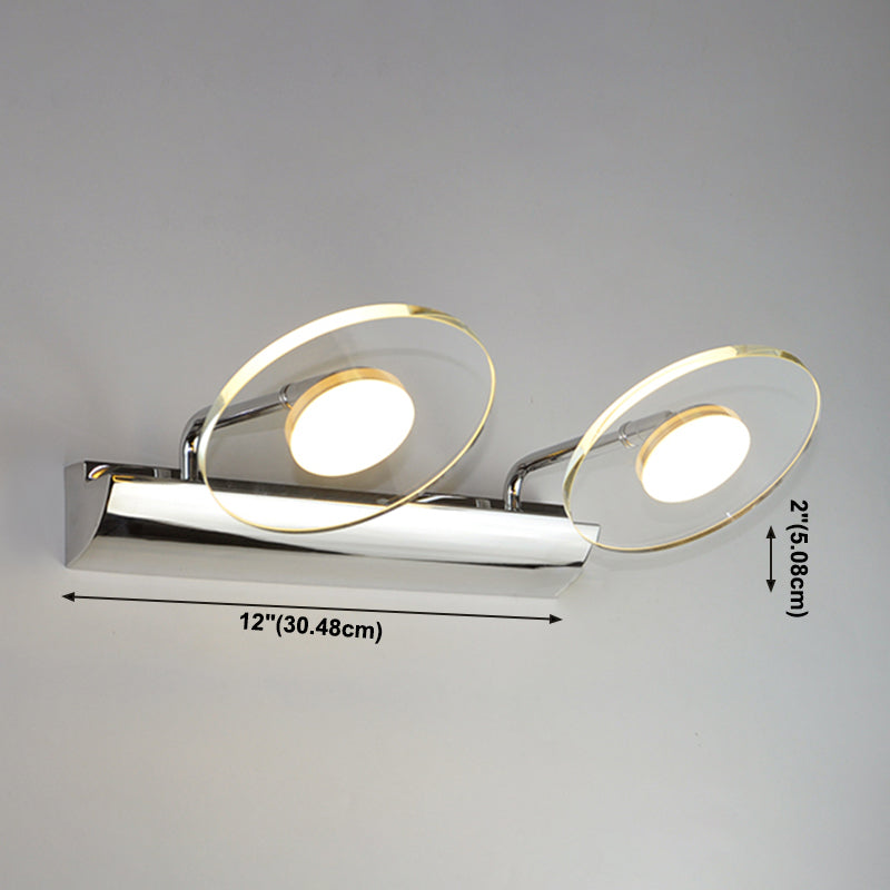 Modern Style Round LED Wall Lamps Clear Crystal Multi-Light Mirror Wall Lighting Ideas