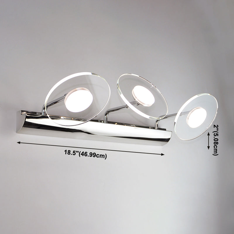 Modern Style Round LED Wall Lamps Clear Crystal Multi-Light Mirror Wall Lighting Ideas