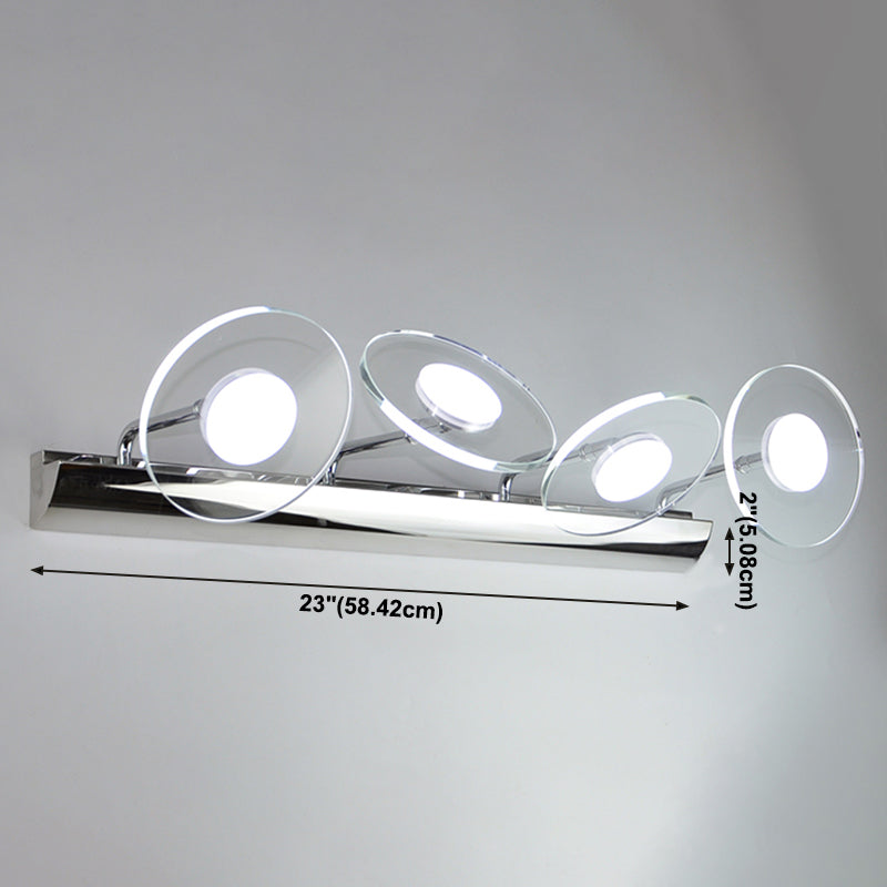 Modern Style Round LED Wall Lamps Clear Crystal Multi-Light Mirror Wall Lighting Ideas