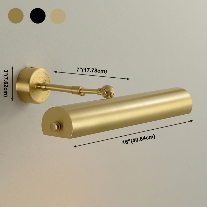 Modern Style Cylinder LED Wall Lamps Metal 2-Light Mirror Wall Lighting Ideas in Gold