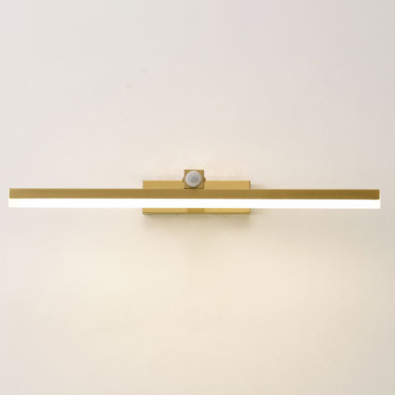 Moderner Stil Geometrischer LED-Wandlampen Metall 1-Licht Spiegel Wandbeleuchtungsideen in Gold