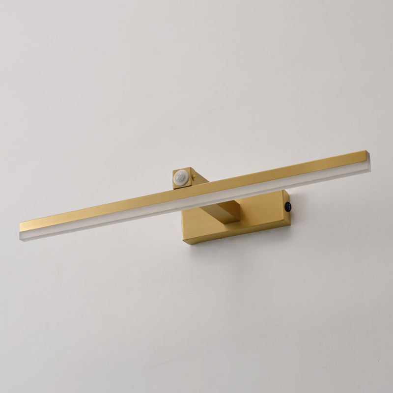 Moderner Stil Geometrischer LED-Wandlampen Metall 1-Licht Spiegel Wandbeleuchtungsideen in Gold