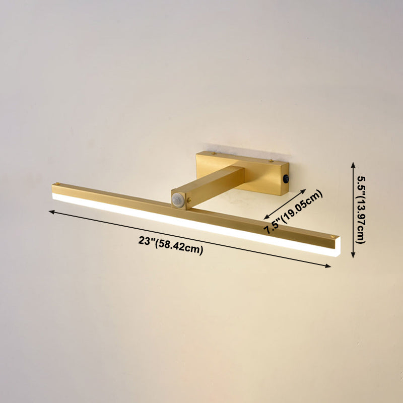 Moderner Stil Geometrischer LED-Wandlampen Metall 1-Licht Spiegel Wandbeleuchtungsideen in Gold