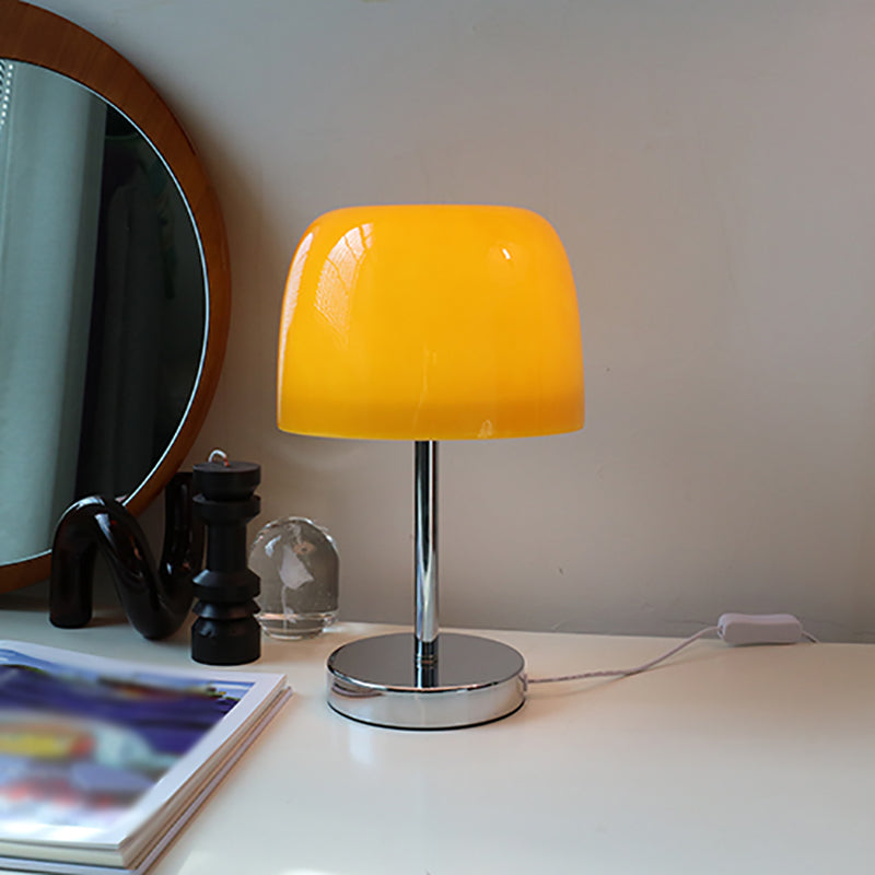Lampade da tavolo da tamburo di tamburo in vetro contemporaneo 1 lampada da comodino leggero per camera da letto