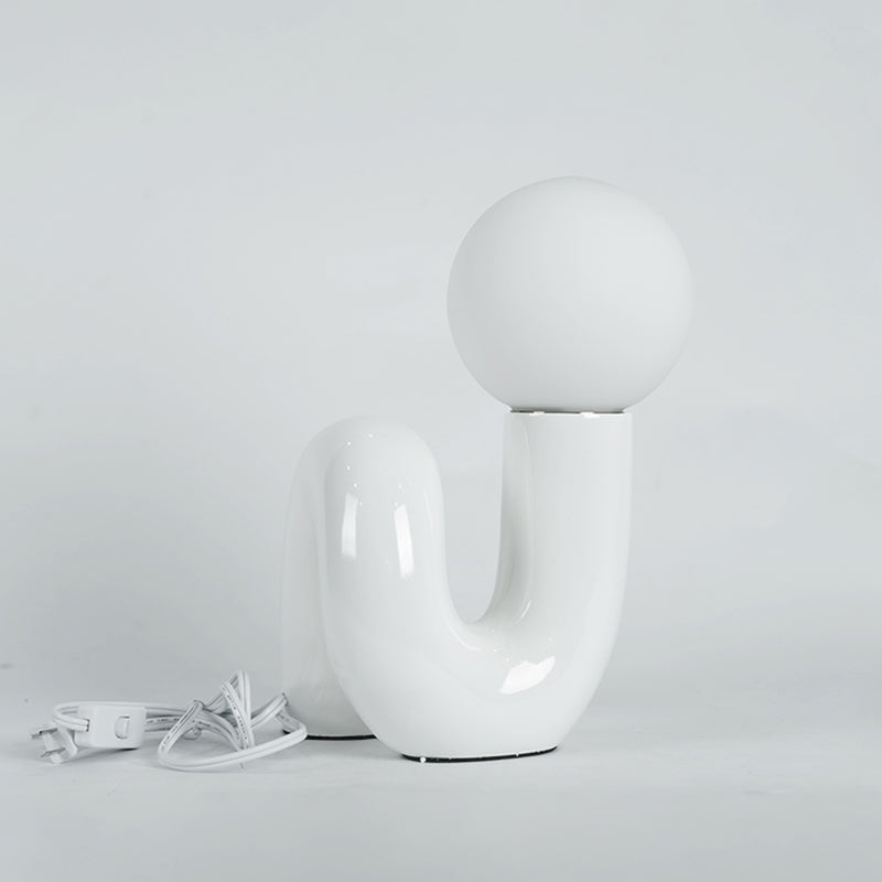 Sfera lampade da tavolo notturno in vetro contemporaneo 1 lampada leggera per camera da letto