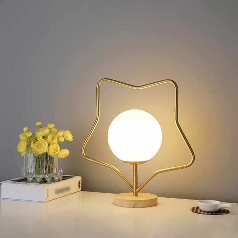 Lampade da tavolo notturno globo vetro contemporaneo 1 lampada da comodino leggero in oro