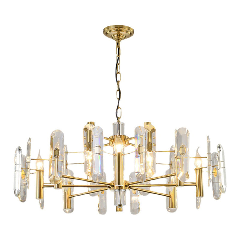 Modern Luxury Hanging Light Crystal Geometric Chandelier for Living Room