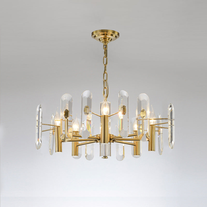 Modern Luxury Hanging Light Crystal Geometric Chandelier for Living Room