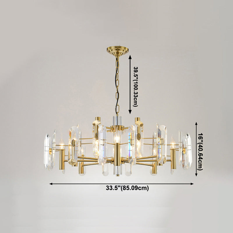 Modern Luxury Hanging Light Crystal Geometric Chandelier for Living Room