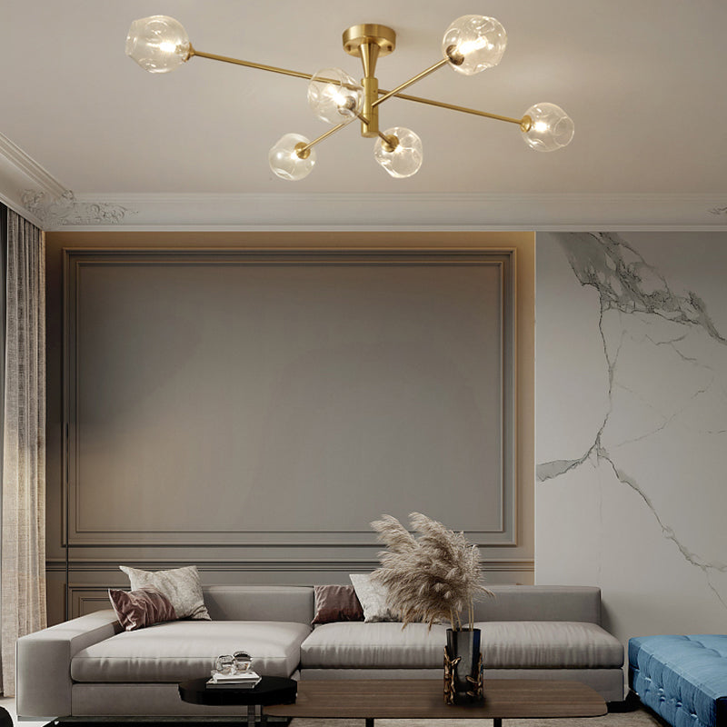 Stile moderno a forma sferica Luci di lampadina a ciondolo in vetro