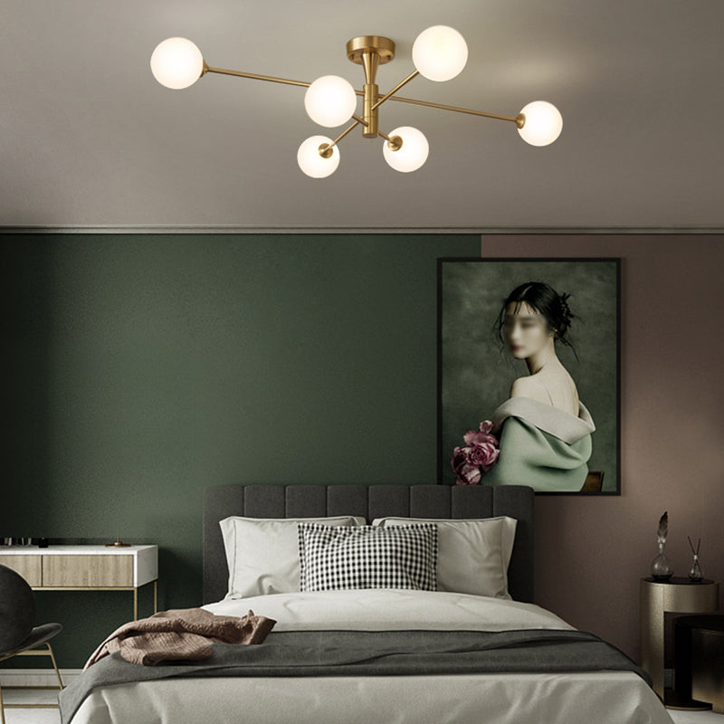 Stile moderno a forma sferica Luci di lampadina a ciondolo in vetro