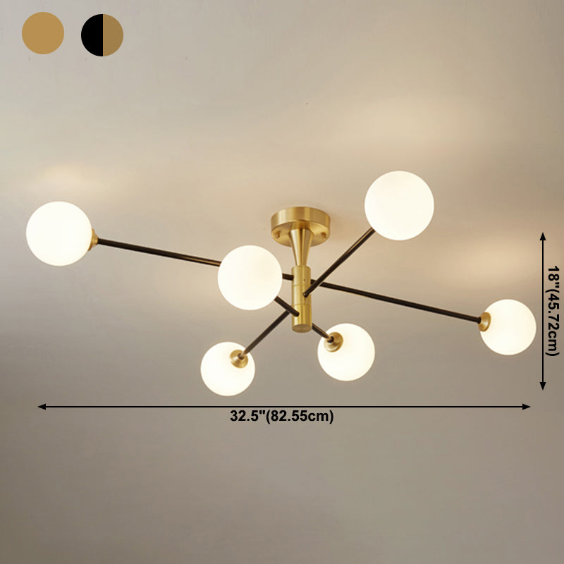 Stile moderno a forma sferica Luci di lampadina a ciondolo in vetro