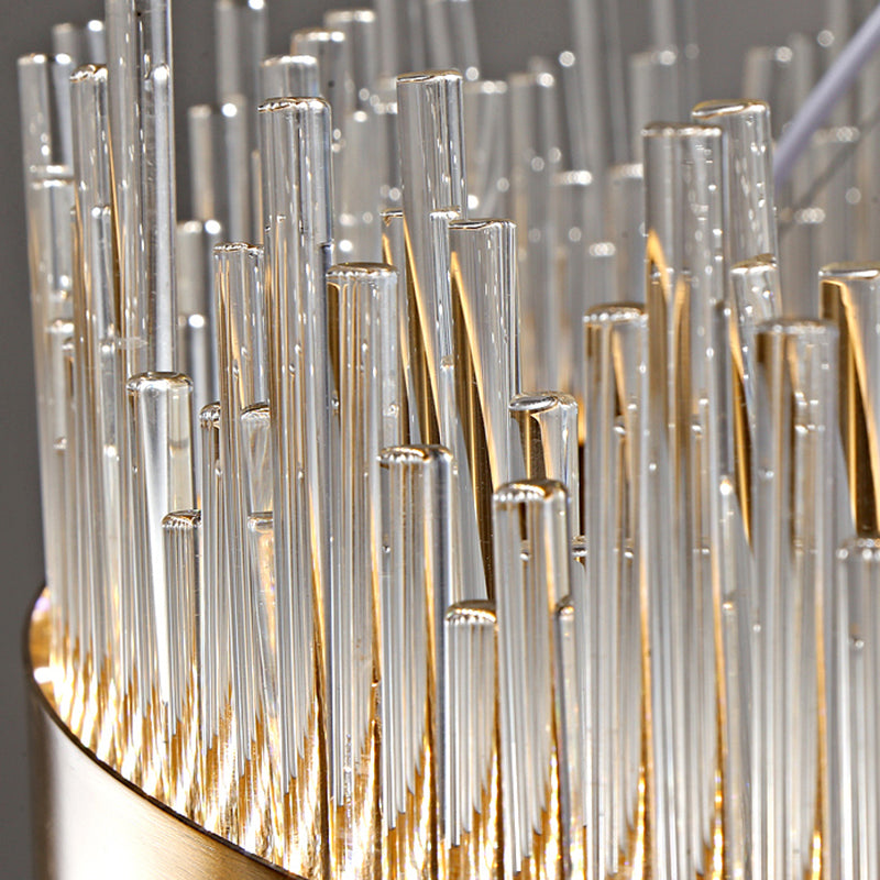 Modern Luxury LED Hanging Light Metal Linear Chandelier for Living Room