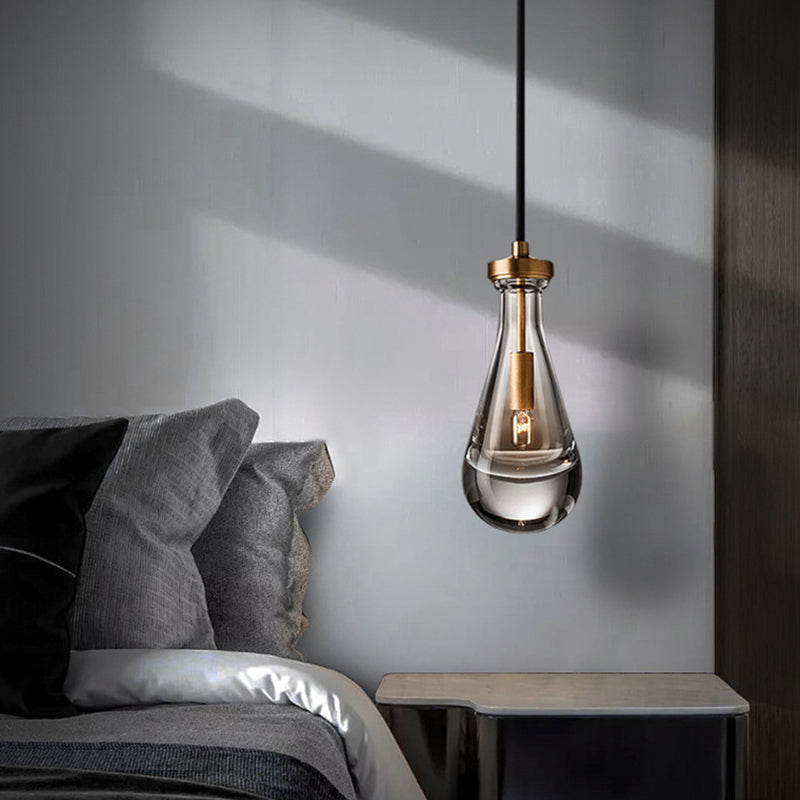 Kristalbrons enkele hanglamp in moderne luxe stijl koper traanhanglamp