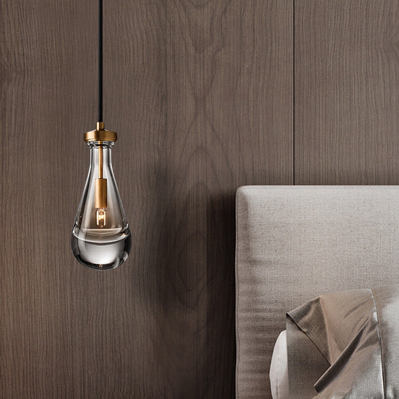 Kristalbrons enkele hanglamp in moderne luxe stijl koper traanhanglamp