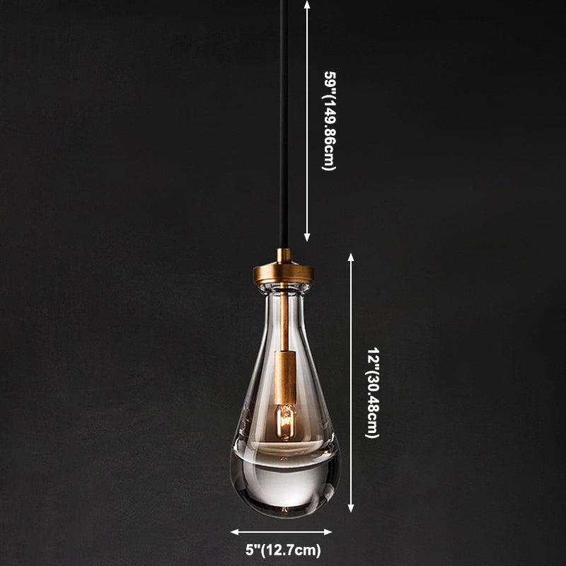 Kristalbrons enkele hanglamp in moderne luxe stijl koper traanhanglamp