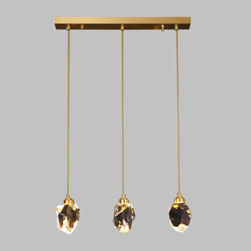 Koper geometrische hangende lamp in moderne artistieke stijl kristallen led hanglamp voor eetkamer