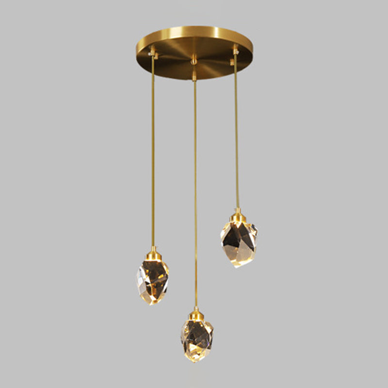 Koper geometrische hangende lamp in moderne artistieke stijl kristallen led hanglamp voor eetkamer